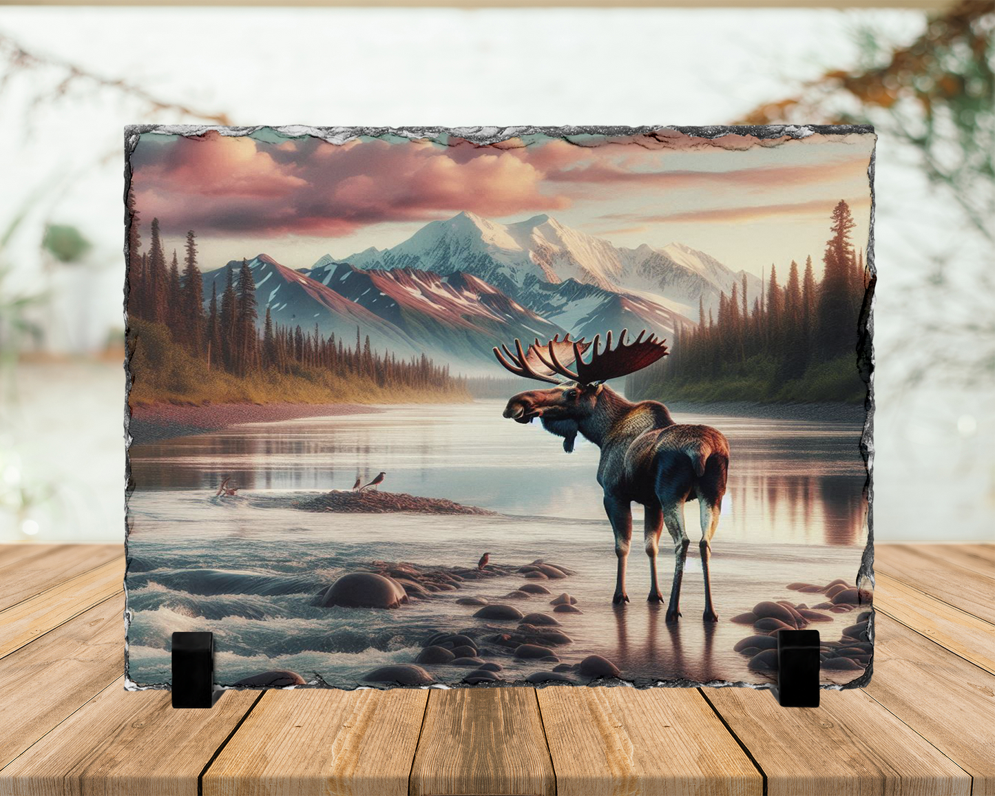 Colorado Mountains Moose Photo Slate, Colorado Mountains Decor,
