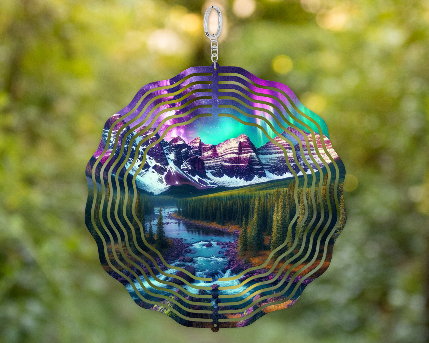 Whimsical Northern Lights Hanging Wind Spinner, Unique Wind Spinner