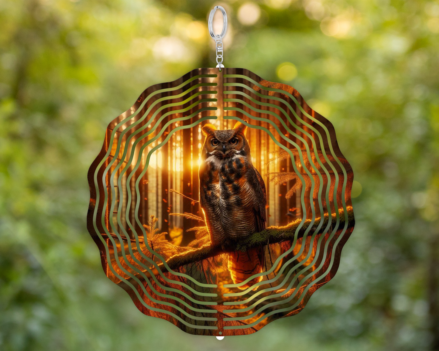 Owl Wind Spinner for Yard or Porch Decor - Unique Mothers Day Housewarming Gift for Owl Lovers