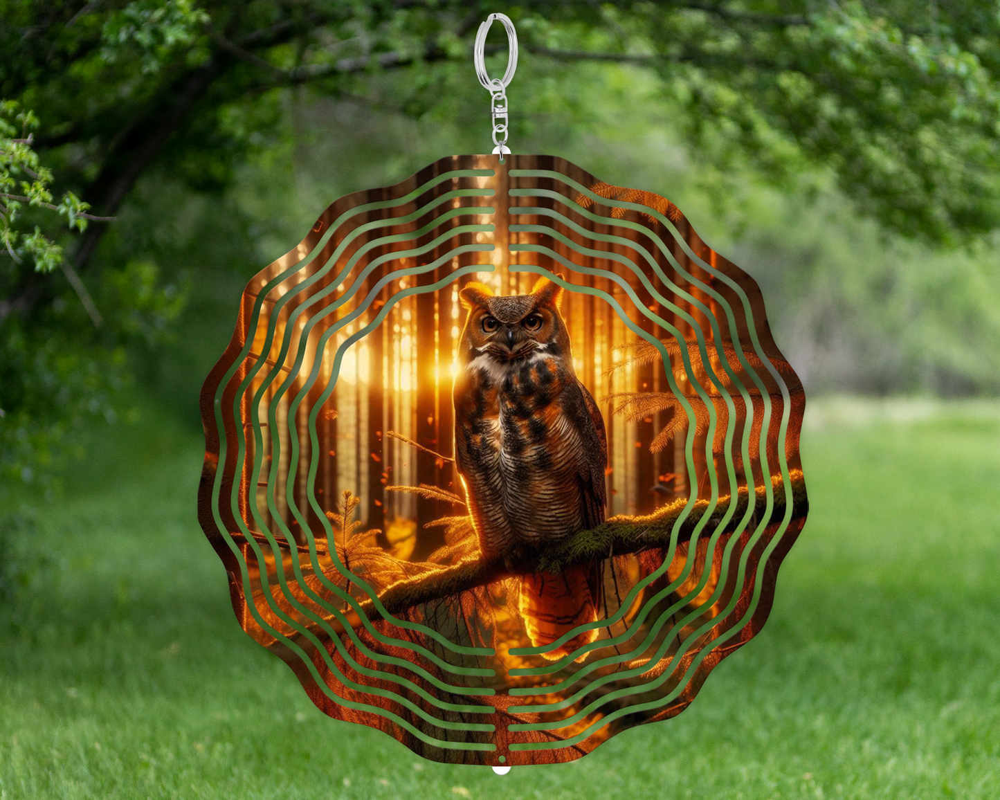 Owl Wind Spinner for Yard or Porch Decor - Unique Mothers Day Housewarming Gift for Owl Lovers