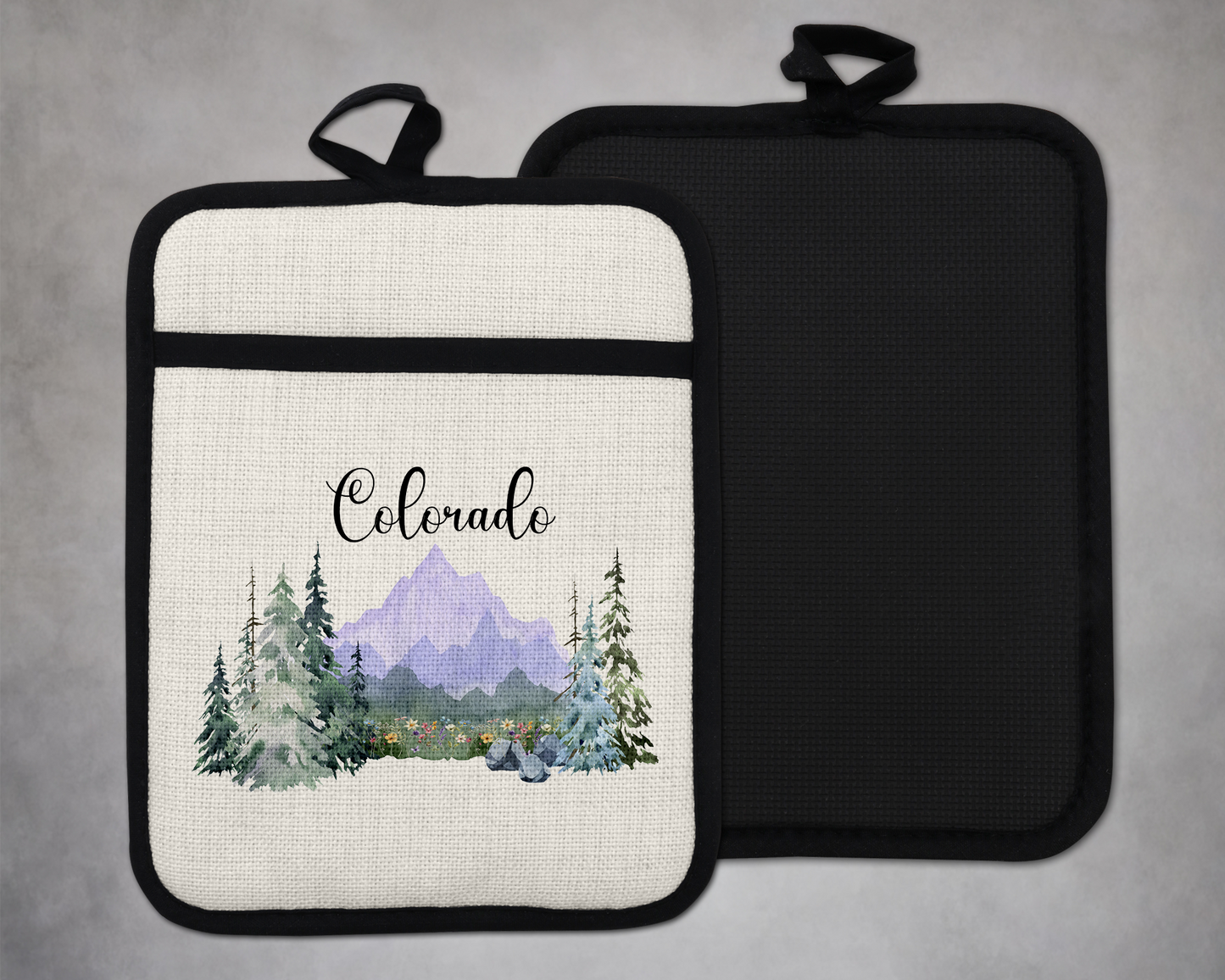 Colorado Purple Mountain Oven Mitt, Christmas Gift for Mom