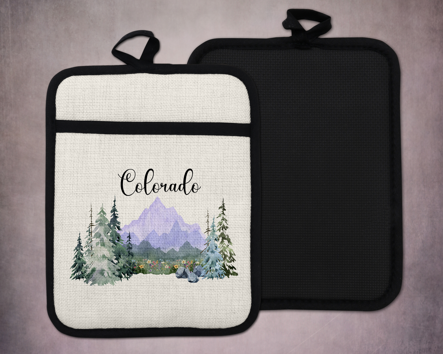 Colorado Purple Mountain Oven Mitt, Christmas Gift for Mom