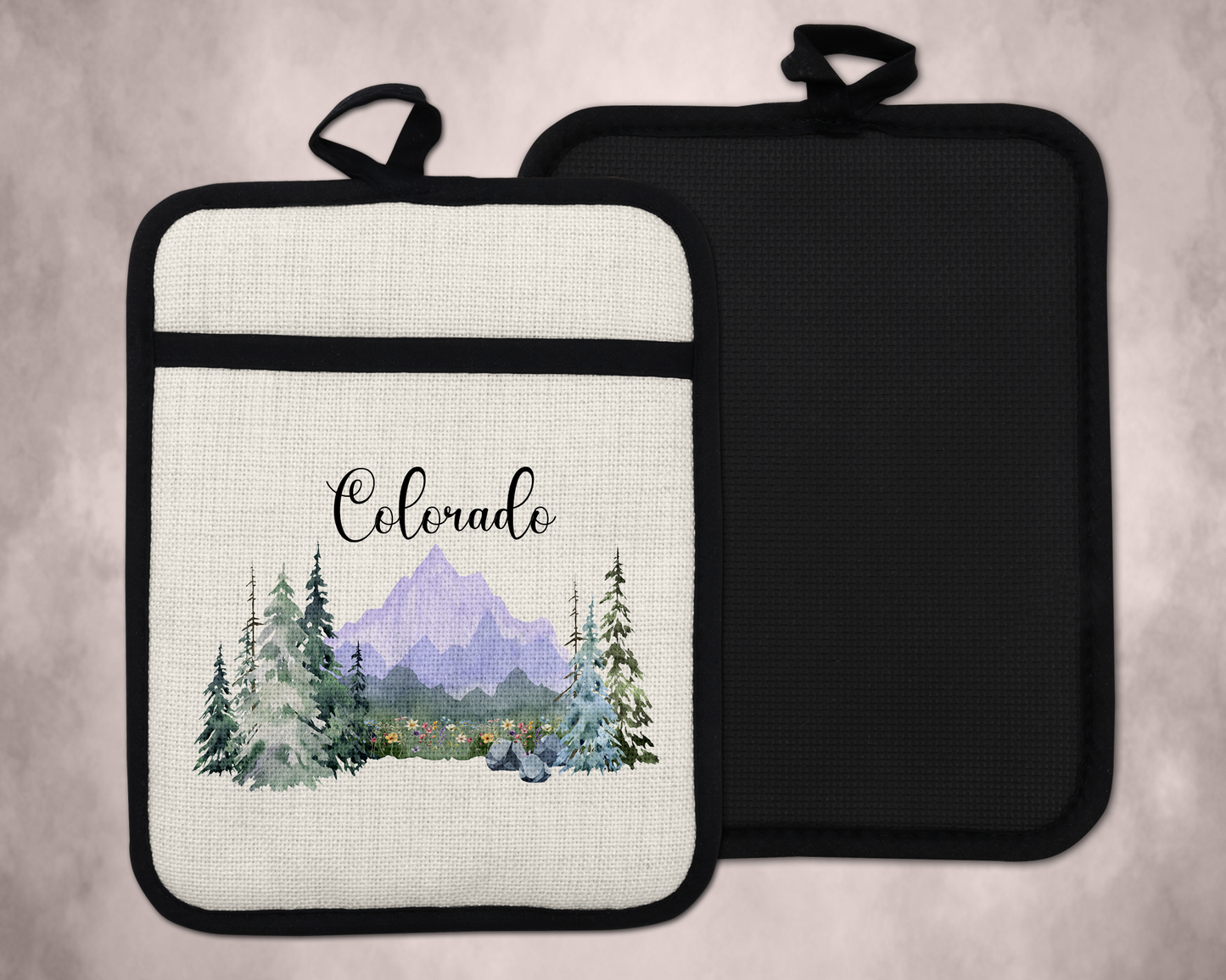 Colorado Purple Mountain Oven Mitt, Christmas Gift for Mom