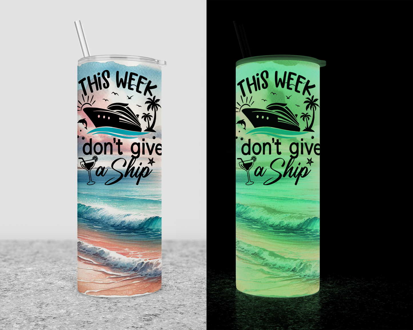 This Weekend I Don't Give A Ship Tumbler, Personalized Beach Vacation Name Tumbler Cup, Custom Girls Trip Skinny Cup, Personalized Cruise