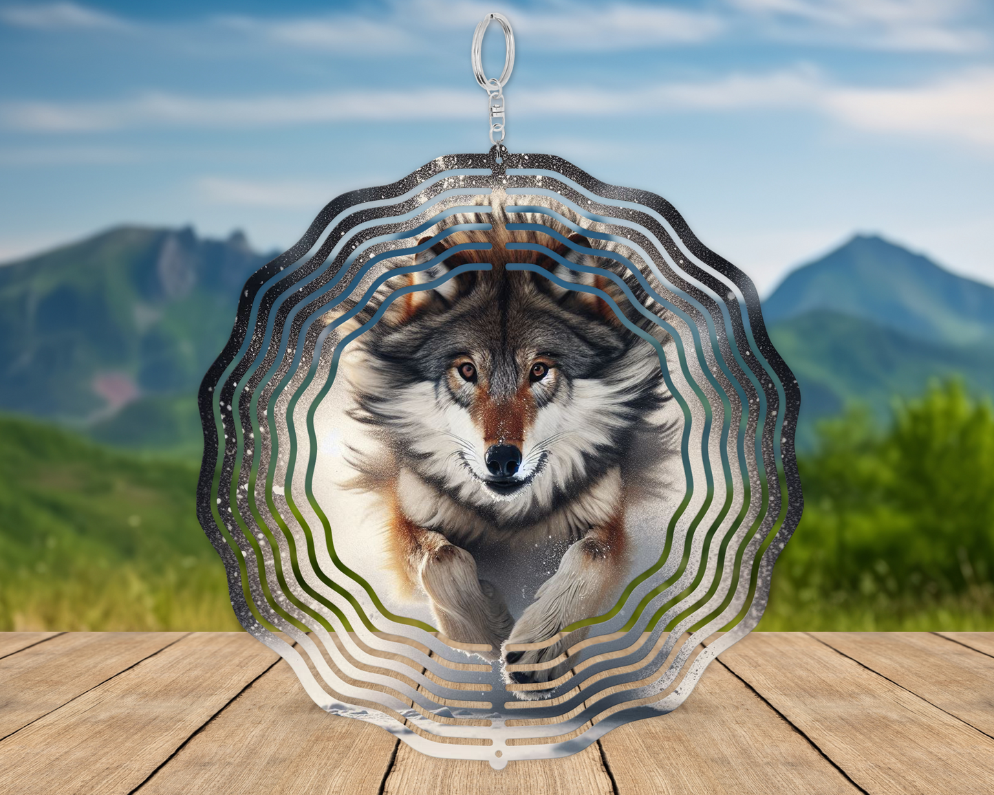 Wolf Wind Spinner, Unique Gift for Mothers Day, Hanging Yard Decor, Garden Decor, Nature-Inspired Housewarming Gift, Wolf Lovers, Wolf Decor