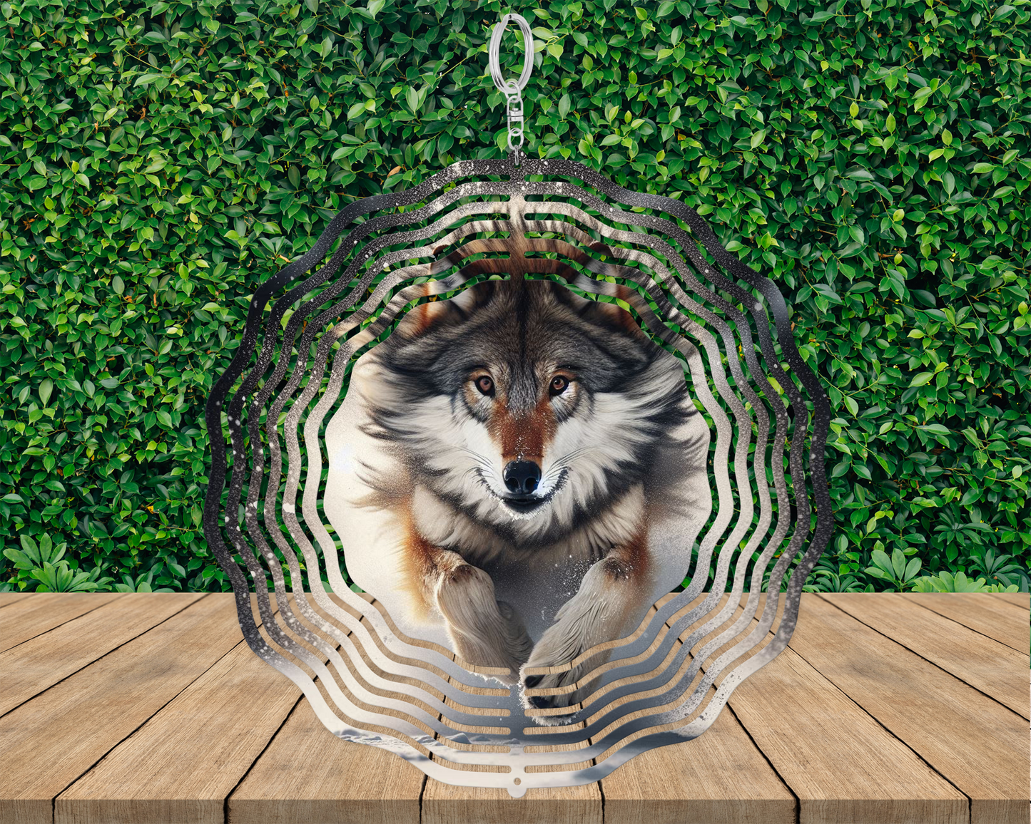 Wolf Wind Spinner, Unique Gift for Mothers Day, Hanging Yard Decor, Garden Decor, Nature-Inspired Housewarming Gift, Wolf Lovers, Wolf Decor