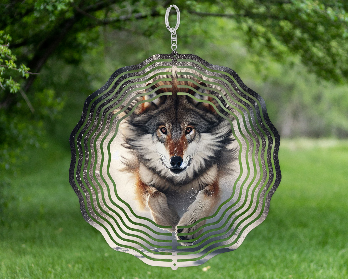 Wolf Wind Spinner, Unique Gift for Mothers Day, Hanging Yard Decor, Garden Decor, Nature-Inspired Housewarming Gift, Wolf Lovers, Wolf Decor