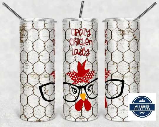Crazy Chicken Lady 20oz Skinny Tumbler