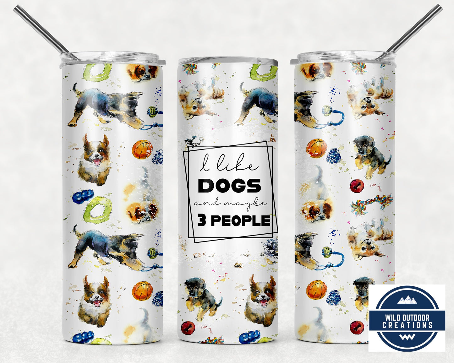 Dog Lover Tumbler, To Go Cup with Lid and Straw, Travel Coffee Mug - Wild Outdoor Creations