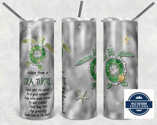 Eco-Friendly Sea Turtle 20 oz Skinny Tumbler - Stylish Travel Mug for Eco-Conscious Adventures