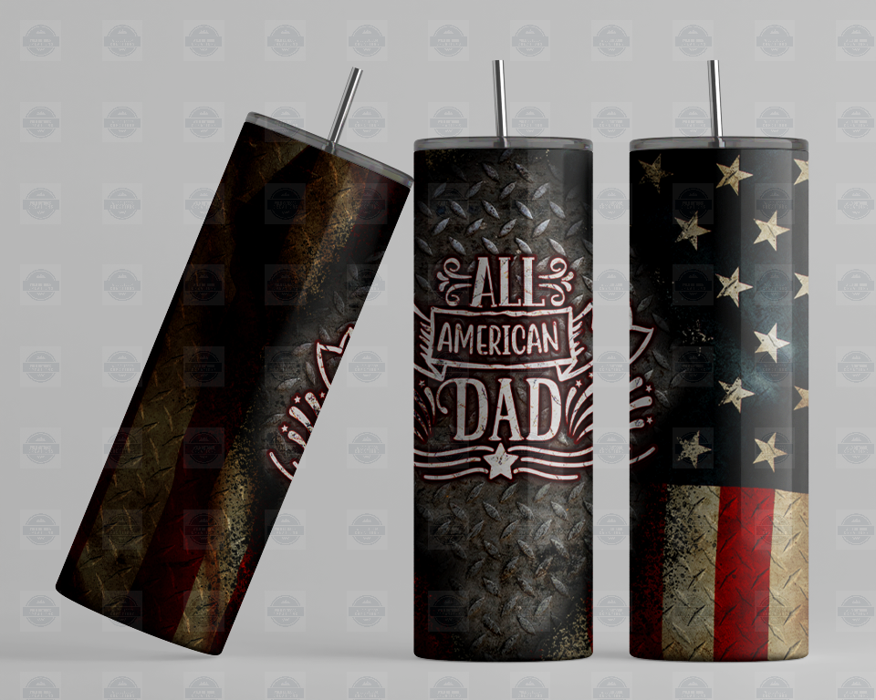 20oz Stainless Steel Travel Mug - All American Dad Gift for Fathers Day