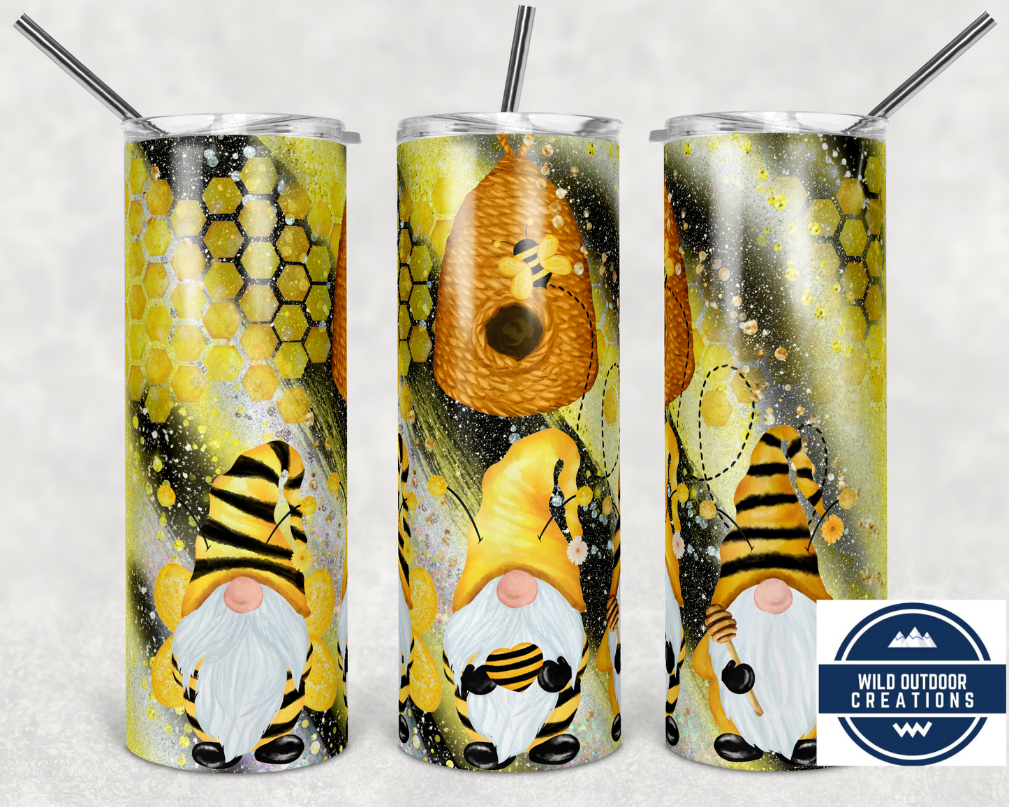 Bee Gnome 20oz Insulated Skinny Tumbler - Cute Drinkware for Bee Lovers