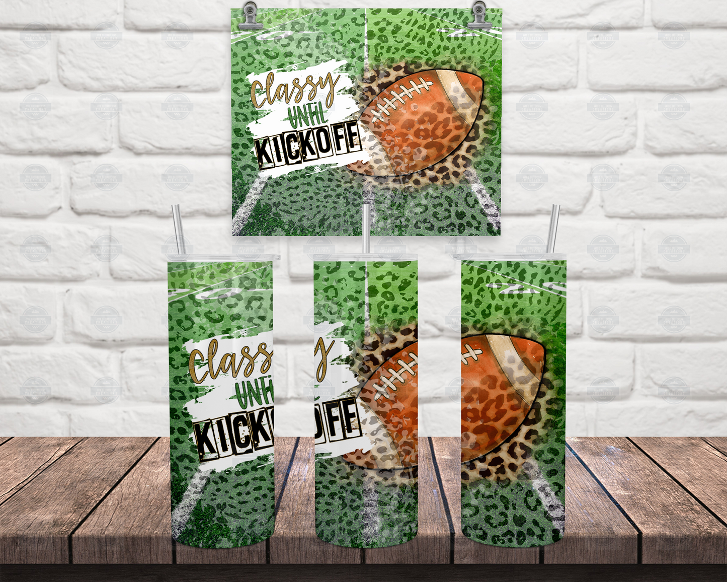 Classy Until Kickoff 20oz Skinny Tumbler,