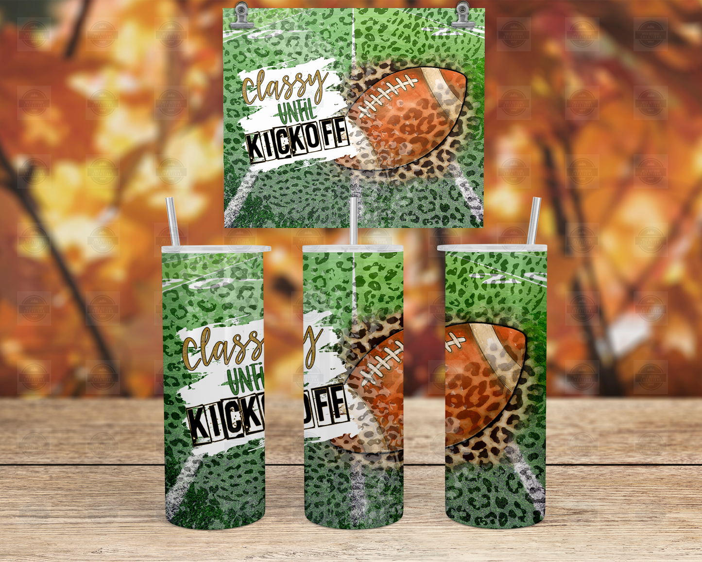 Classy Until Kickoff 20oz Skinny Tumbler,