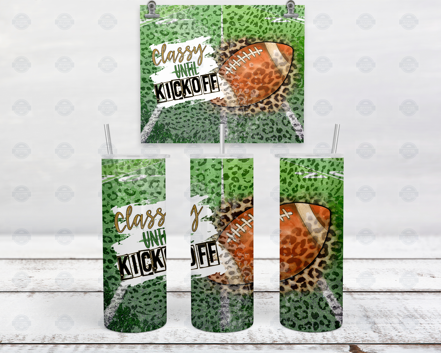 Classy Until Kickoff 20oz Skinny Tumbler,