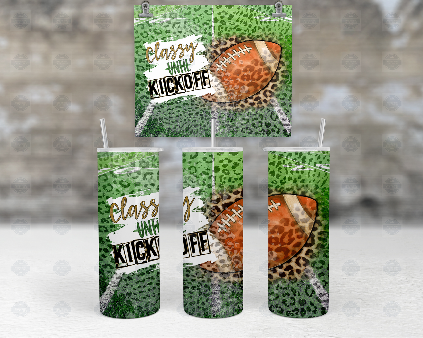 Classy Until Kickoff 20oz Skinny Tumbler,