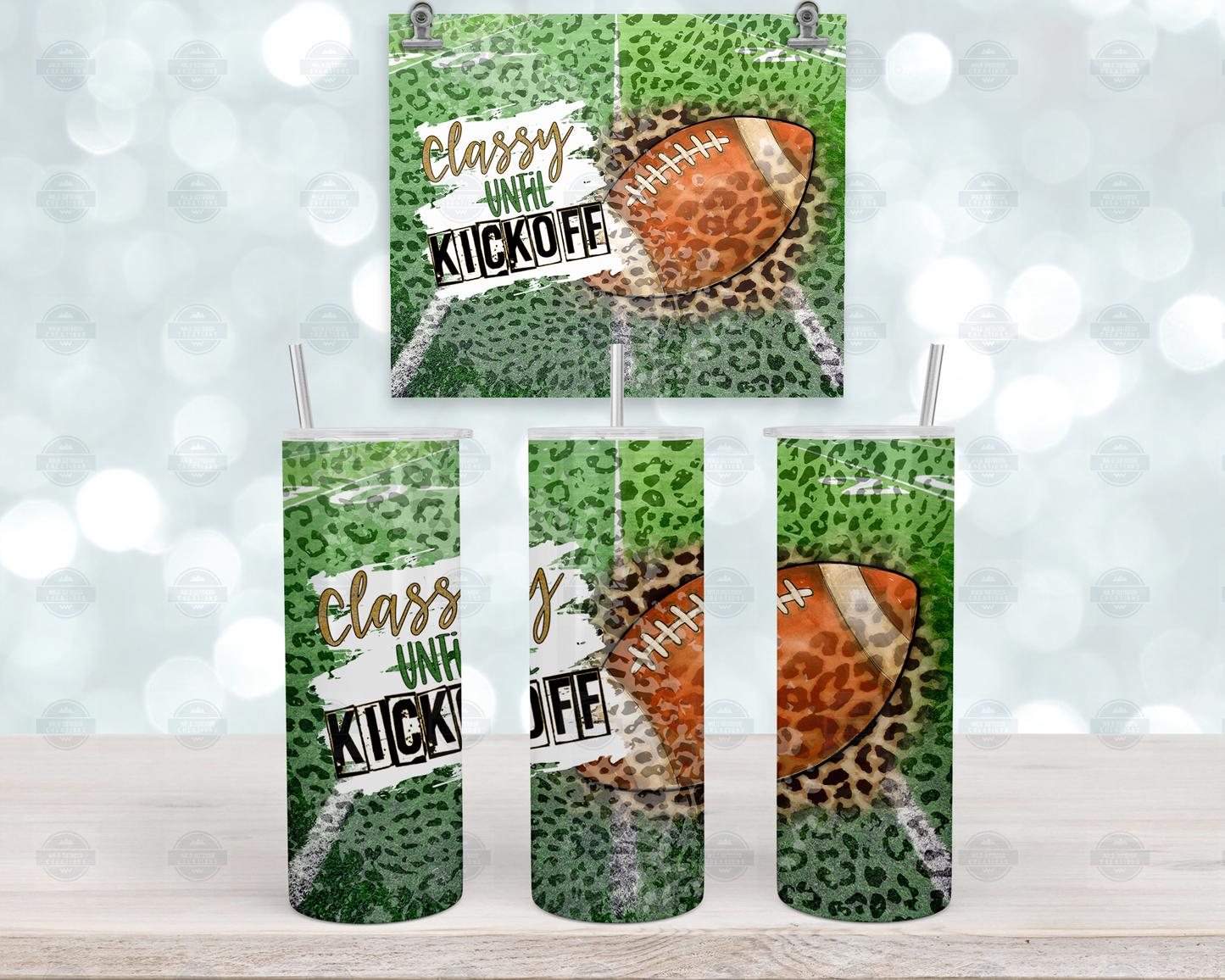 Classy Until Kickoff 20oz Skinny Tumbler,
