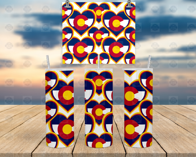Colorado Heart Glow In The Dark Tumbler with Straw and Lid
