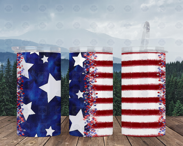 USA Flag Can Cooler, 4-in-1 Can Cooler, Road Trip Tumbler