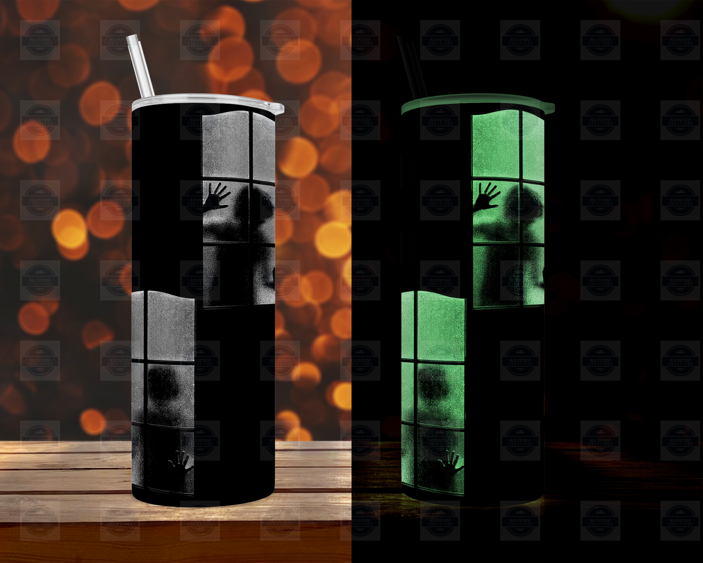 Glow-in-the-Dark Halloween Tumbler Cup with Straw Lid Spooky Drinkware for Parties and Events