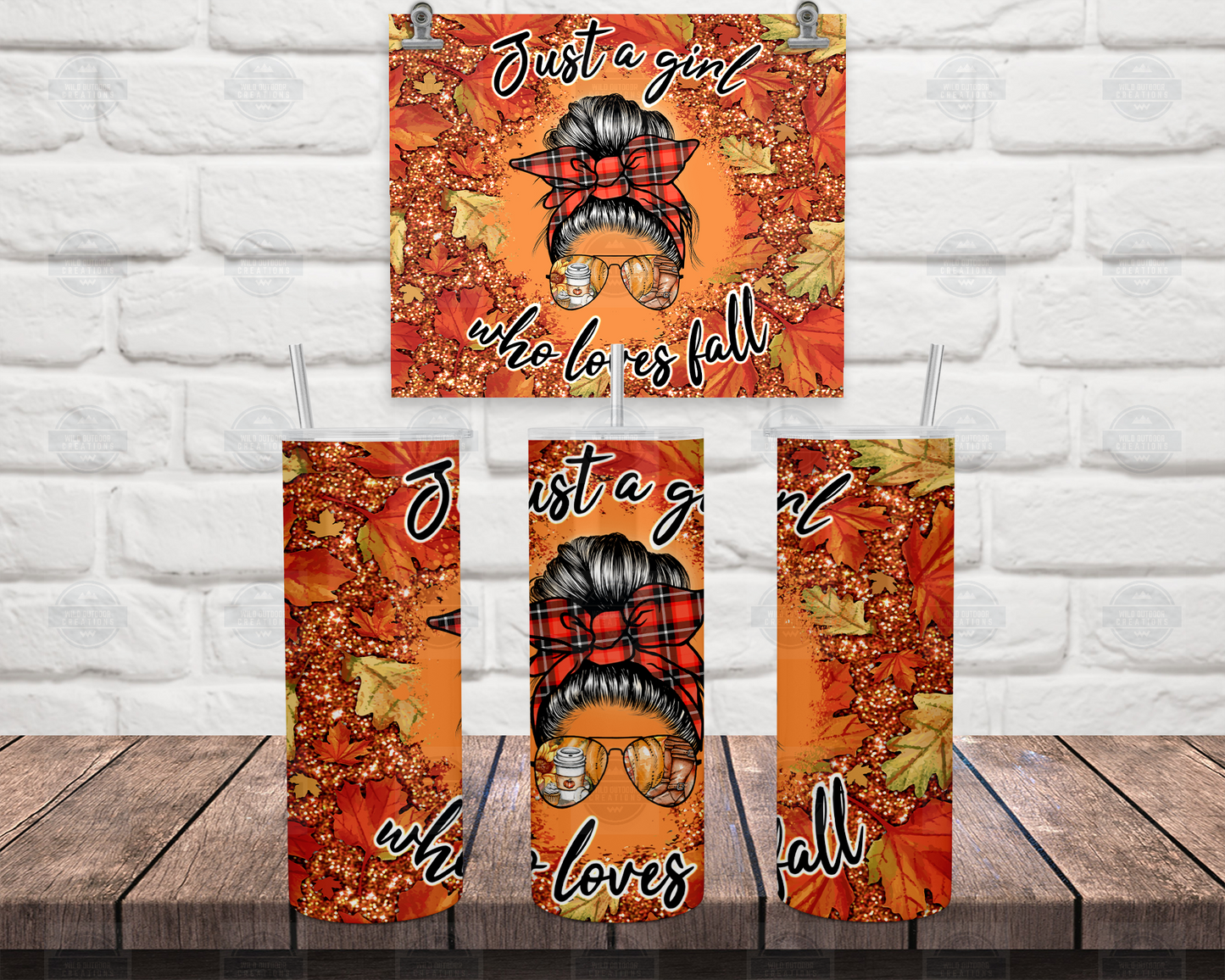 Just A Girl Who Loves Fall Tumbler Cup, Fall Tumbler for Best Friend, Iced Coffee Tumbler with Straw and Lid,