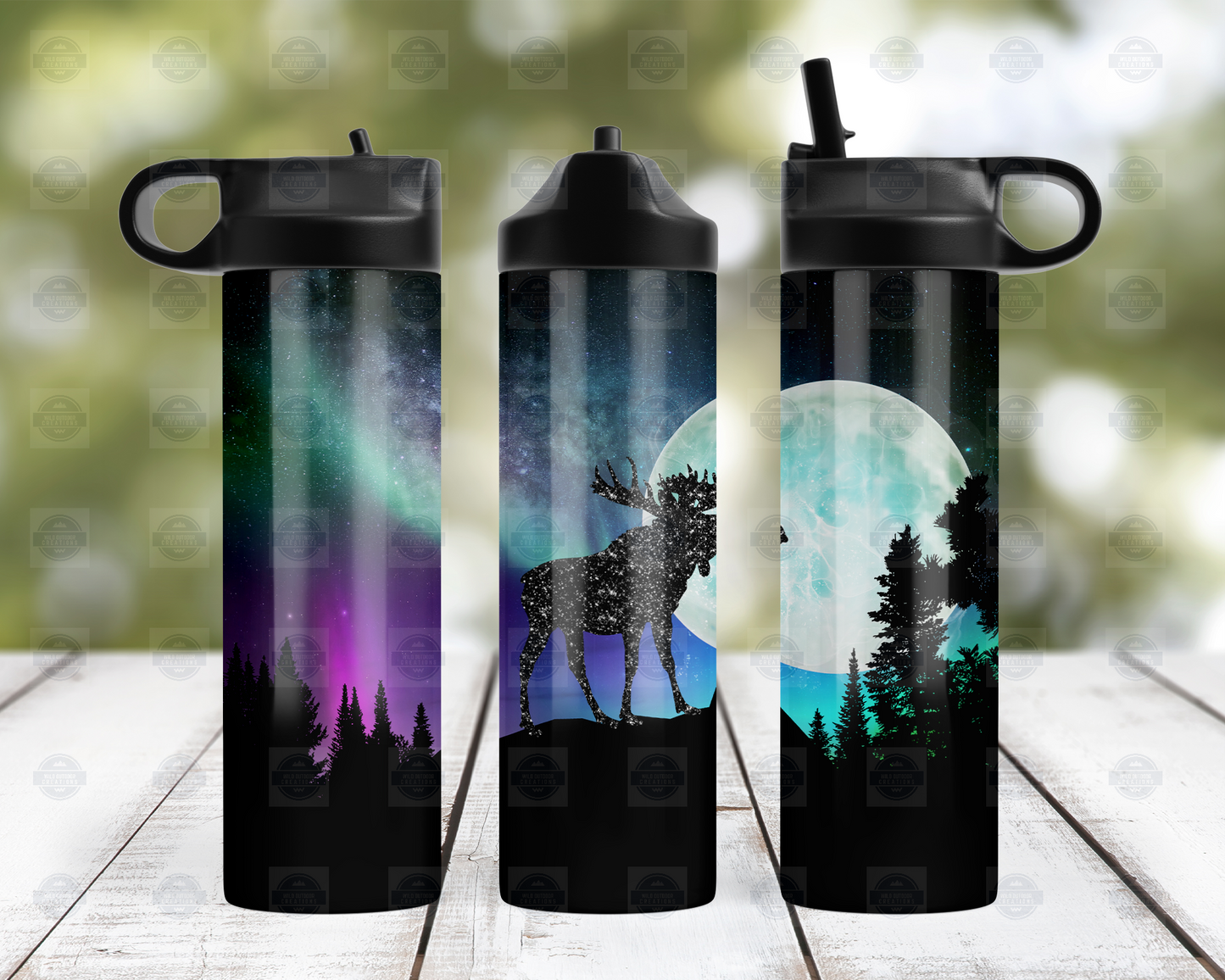Moose Northern Lights 20oz Flip Top Water Bottle