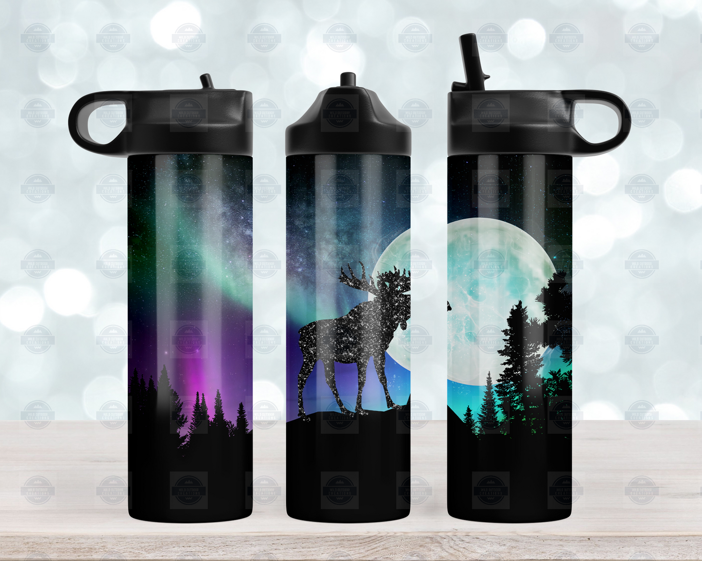 Moose Northern Lights 20oz Flip Top Water Bottle
