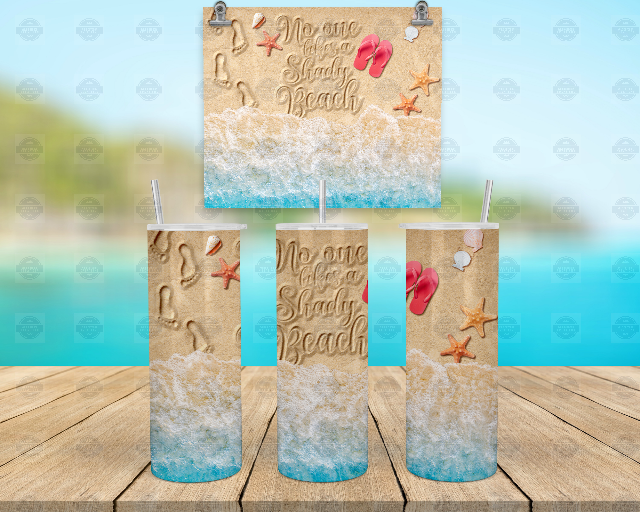 No One Likes A Shady Beach Tumbler, Iced Coffee Tumbler With Straw and Lid
