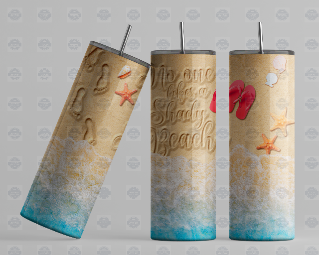 No One Likes A Shady Beach Tumbler, Iced Coffee Tumbler With Straw and Lid