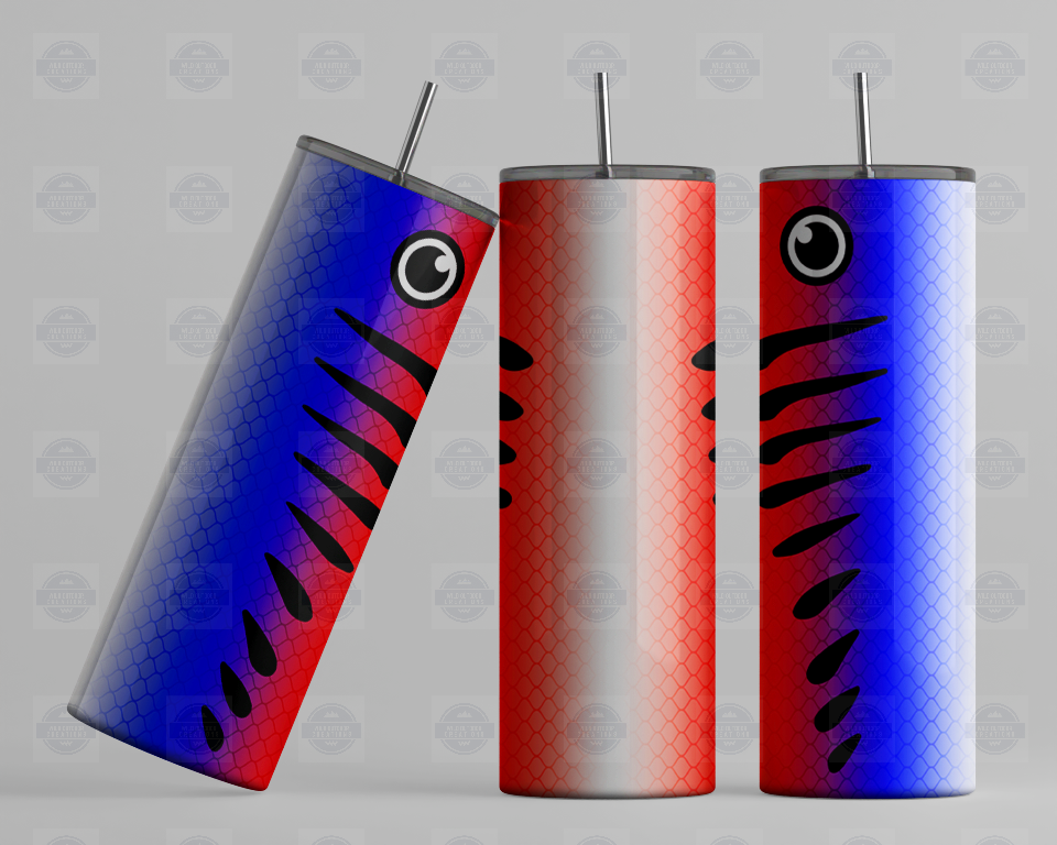 20oz Patriotic Fish Lure Tumbler - Perfect for Outdoor Enthusiasts