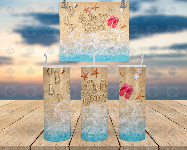 Salty Lil Beach Tumbler, Iced Coffee Tumbler With Lid and Straw