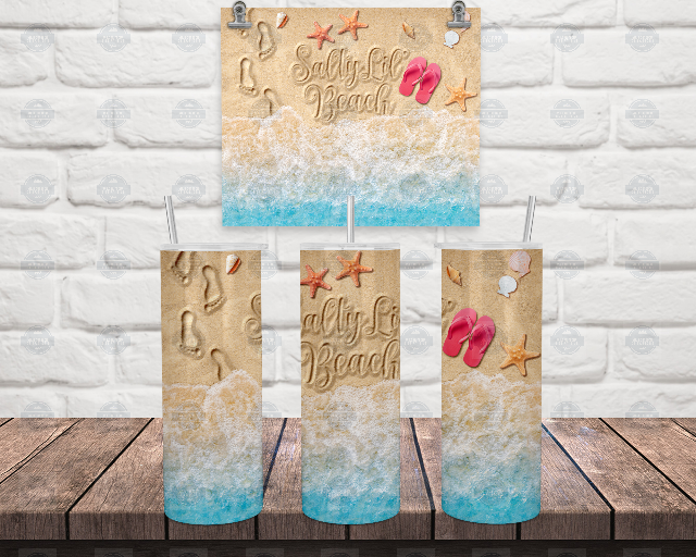 Salty Lil Beach Tumbler, Iced Coffee Tumbler With Lid and Straw