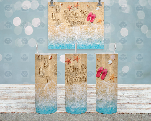 Salty Lil Beach Tumbler, Iced Coffee Tumbler With Lid and Straw