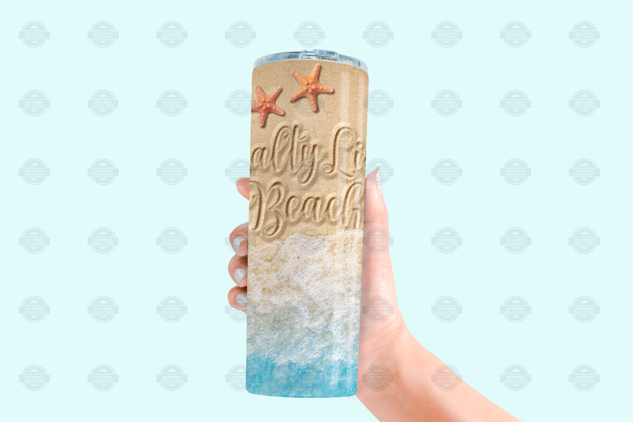 Salty Lil Beach Tumbler, Iced Coffee Tumbler With Lid and Straw
