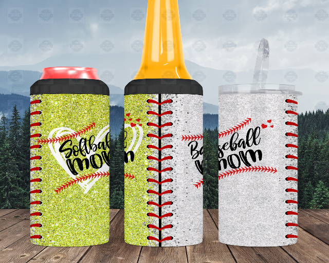 4-in-1 Can Cooler for Moms of Softball Baseball Fans - Perfect Gift