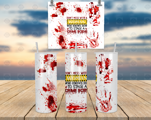 Glow in the Dark Bloody Handprint Tumbler with Straw Spooky Drinkware for Halloween