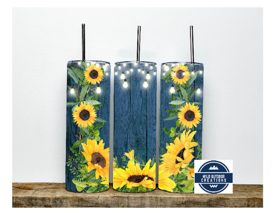 Summer Nights Sunflower 20oz Skinny Tumbler