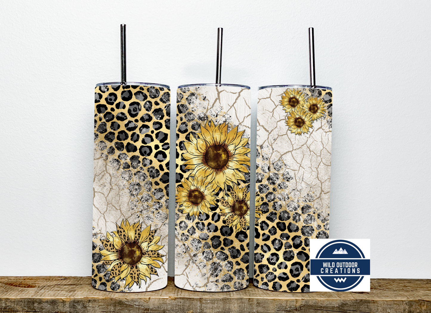 Sunflower Cheetah 20oz Skinny Tumbler