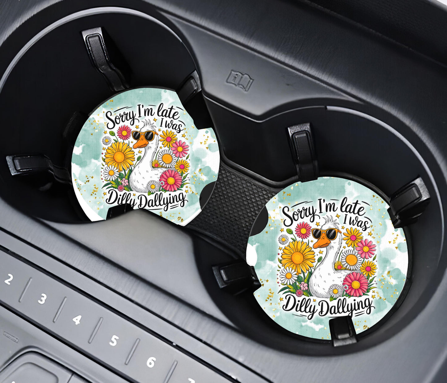Funny Goose Sandstone Car Coaster - Unique Car Accessory  Perfect Stocking Stuffer