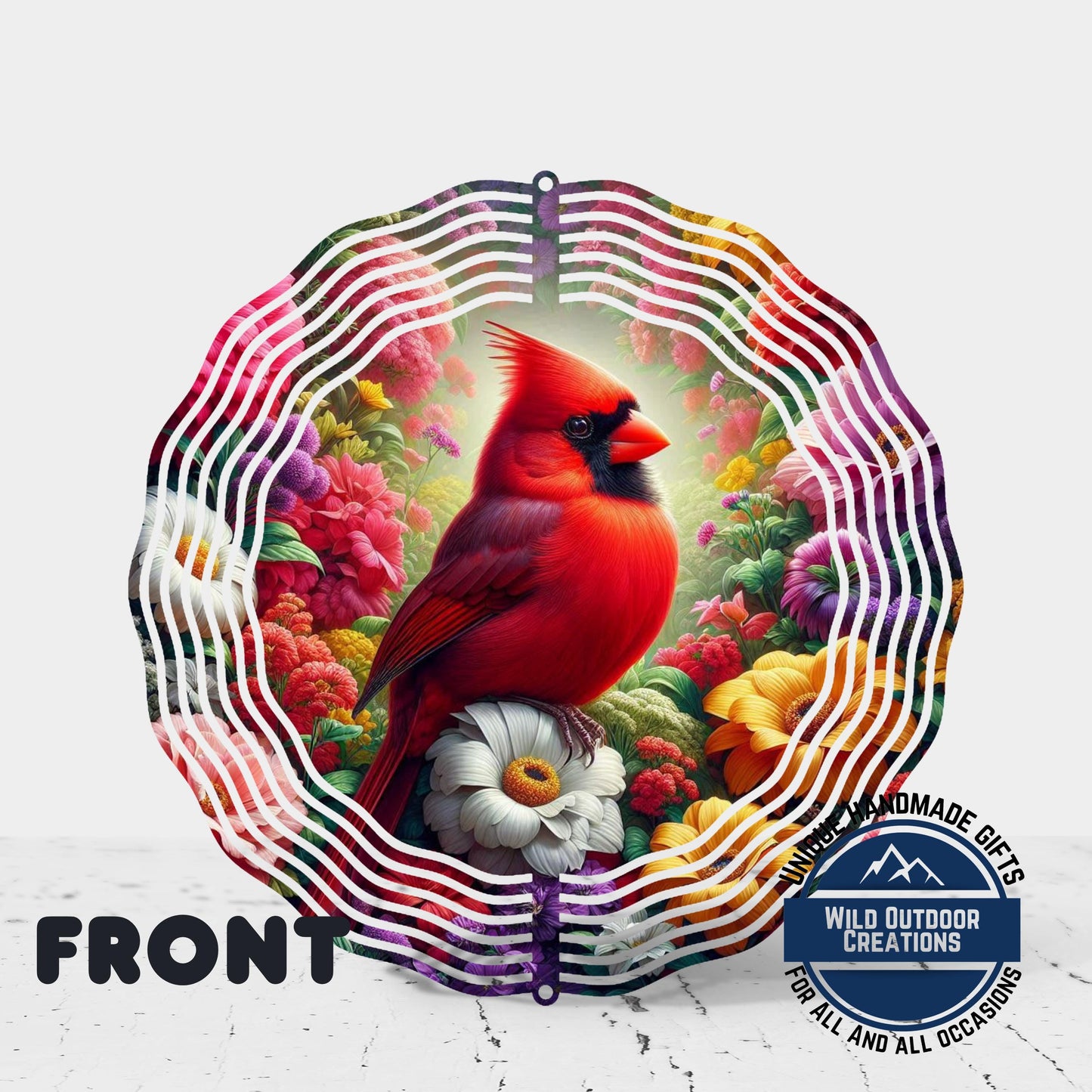 Cardinal Wind Spinner – 10 Inch Outdoor Garden Decor with Vibrant Red Bird & 360 Swivel Hook