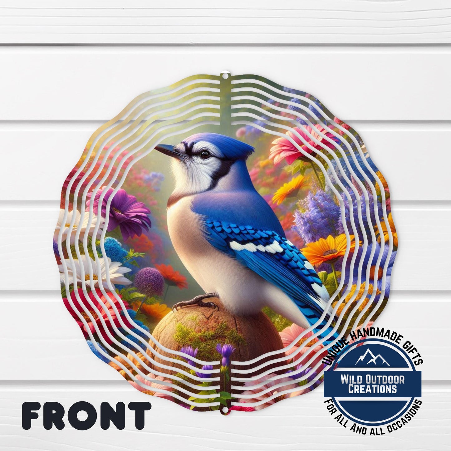 Blue Jay Wind Spinner – 10 Inch Outdoor Wind Spinner with 360 Swivel Hook