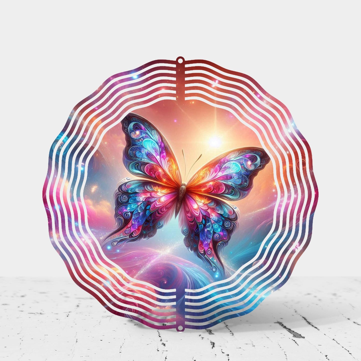 Double-Sided Metal Butterfly Wind Spinner - Whimsical Garden Art Decor
