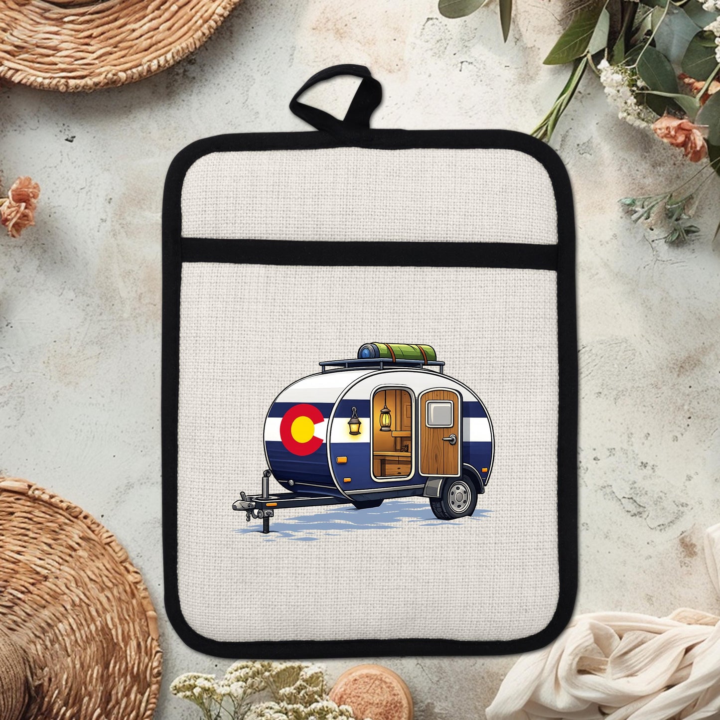 Pot Holder Oven Mitt - Heat Resistant Silicone Trivet | Colorado Camper Gift