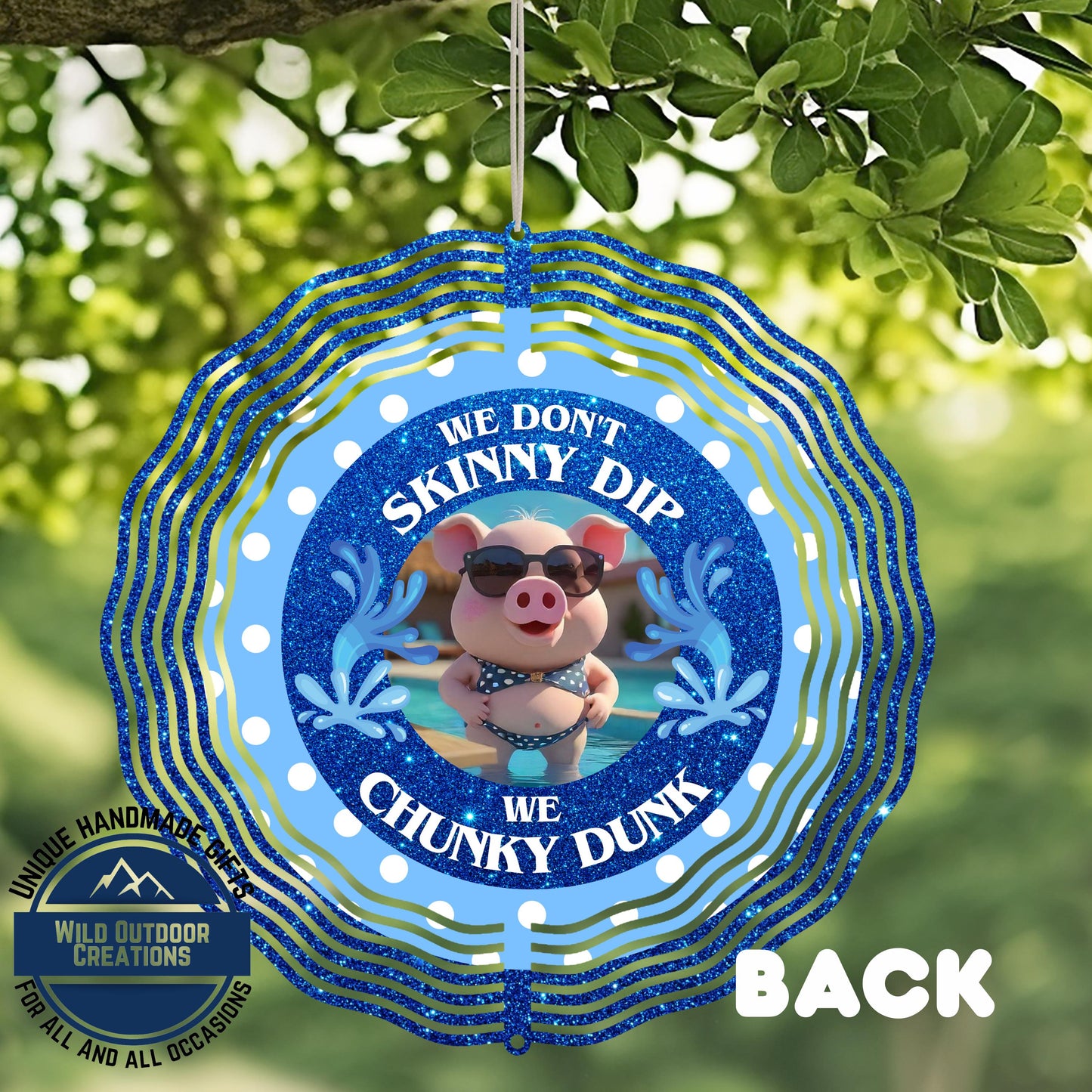 Pig Wind Spinner - Double Sided Aluminum Outdoor Pig Decoration with UV Protected Artwork