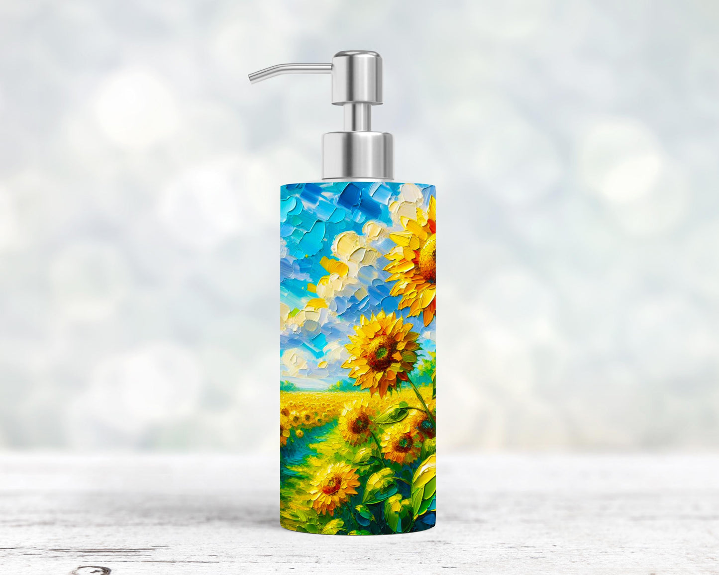 Stainless Steel Soap Pump Dispenser for 18oz Sunflower Lotion - Stylish Bathroom  Kitchen Decor Gift for Teachers Moms and Hostesses