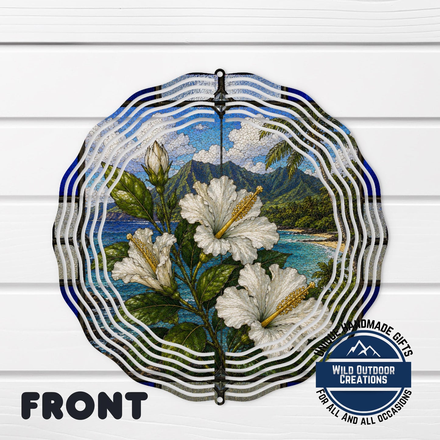 Hibiscus Wind Spinner – Aluminum Garden Decor | Hawaii State Flower Tropical Art