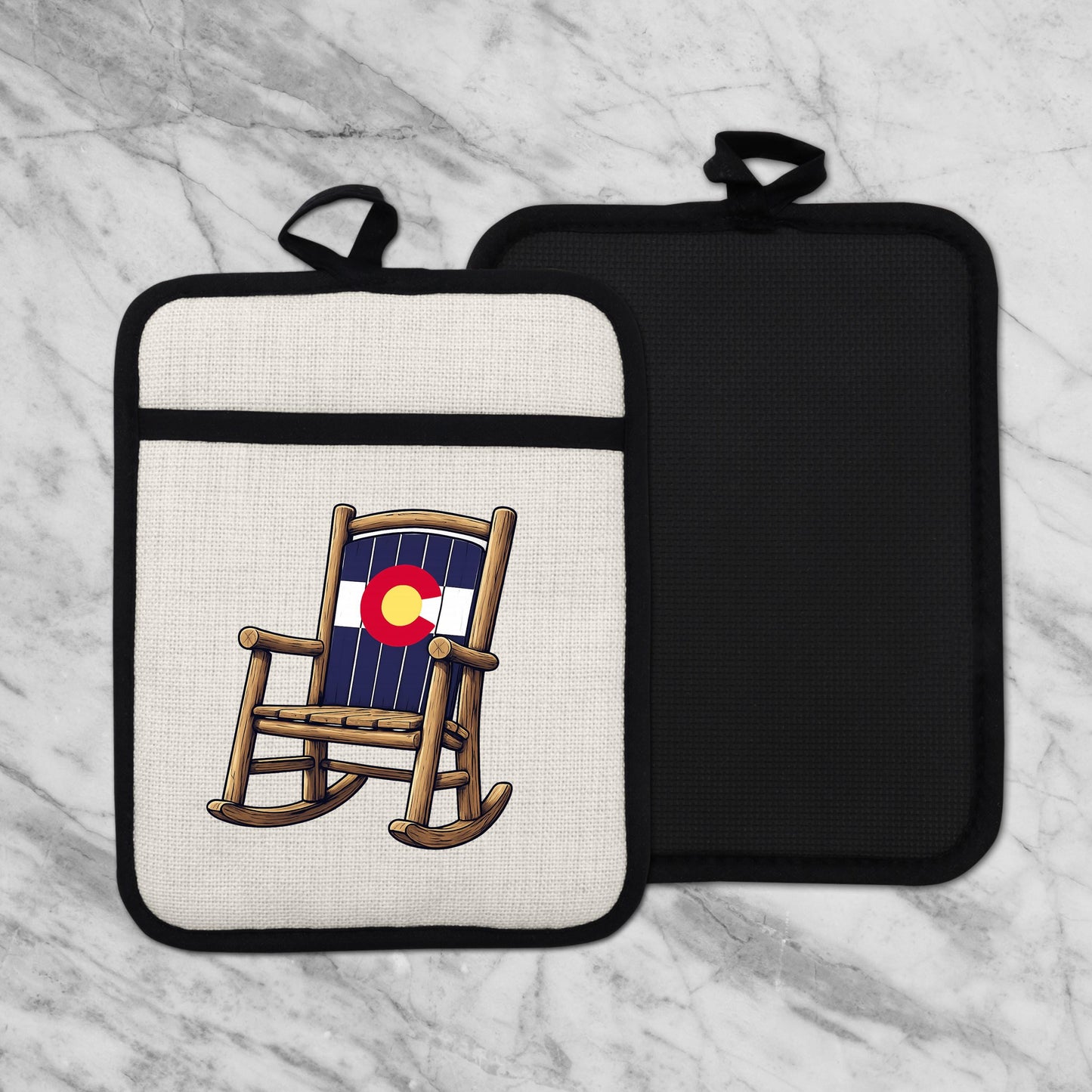 Colorado Kitchen Pot Holder - Silicone Trivet, Rustic Farmhouse Style Heat Resistant