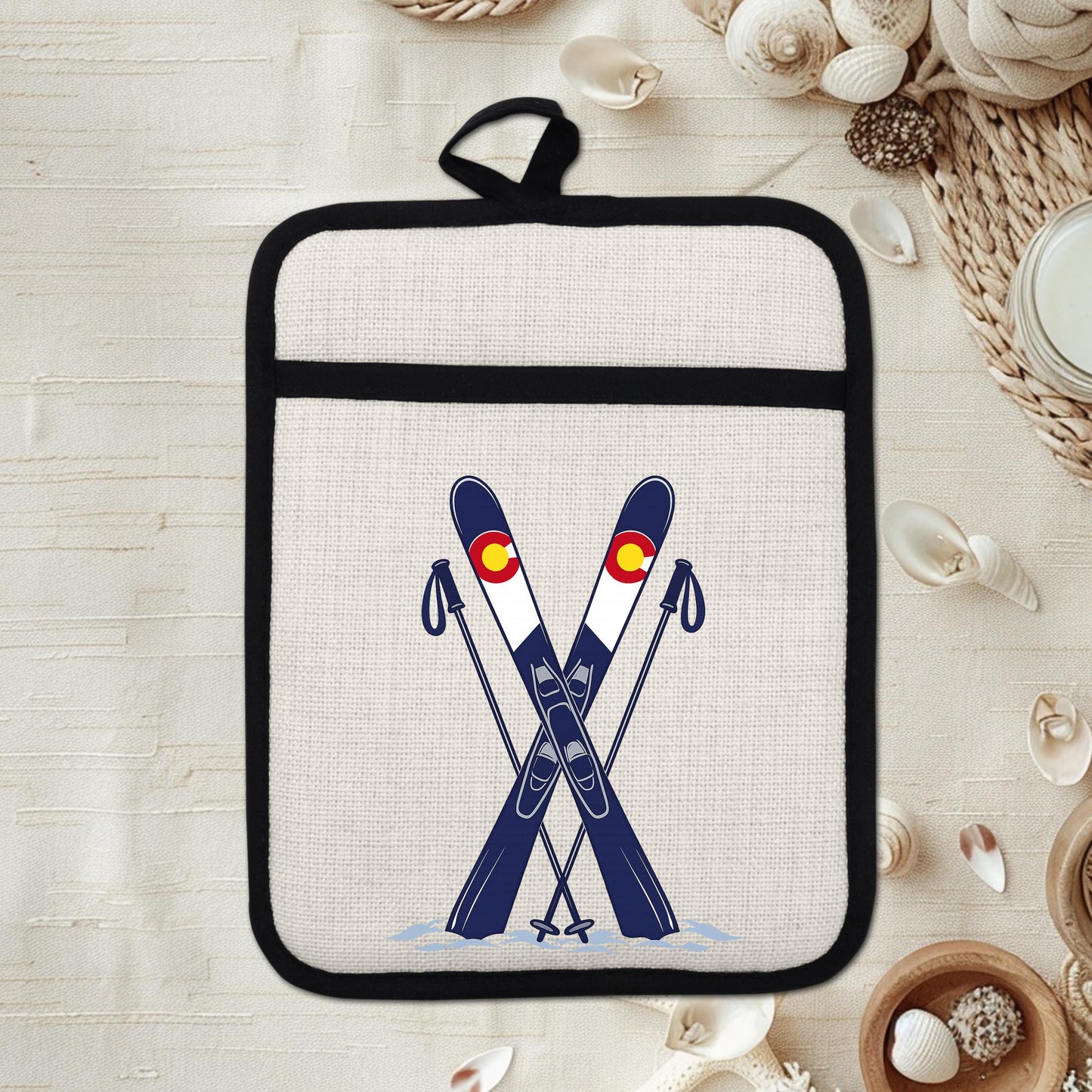 Ski Oven Mitt – Heat Resistant Silicone Pot Holder With Loop | Colorado Kitchen Decor