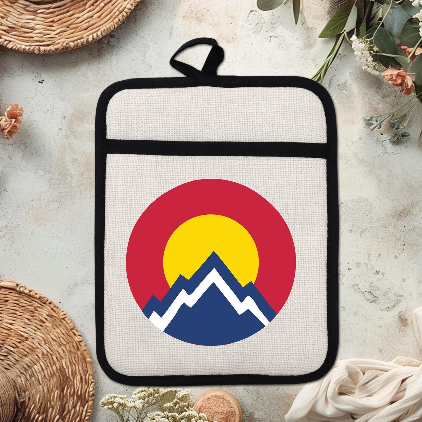 Colorado Pot Holder | Silicone Pocket Oven Mitt With Heat Resistant Trivet