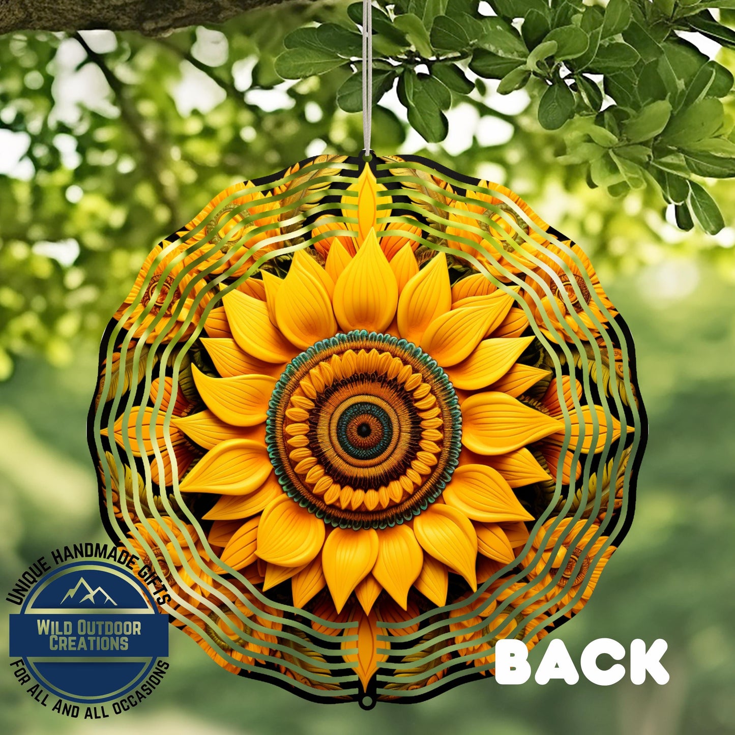 Sunflower Wind Spinner - 10 Inch Vibrant Floral Garden Art with 360° Swivel